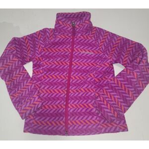 Columbia Girl's Pink Orange Pattern Fleece Size X-Small